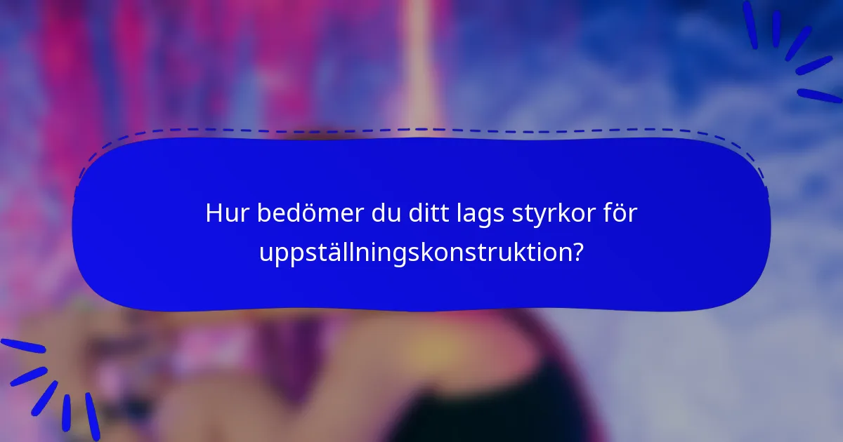 Hur bedömer du ditt lags styrkor för uppställningskonstruktion?
