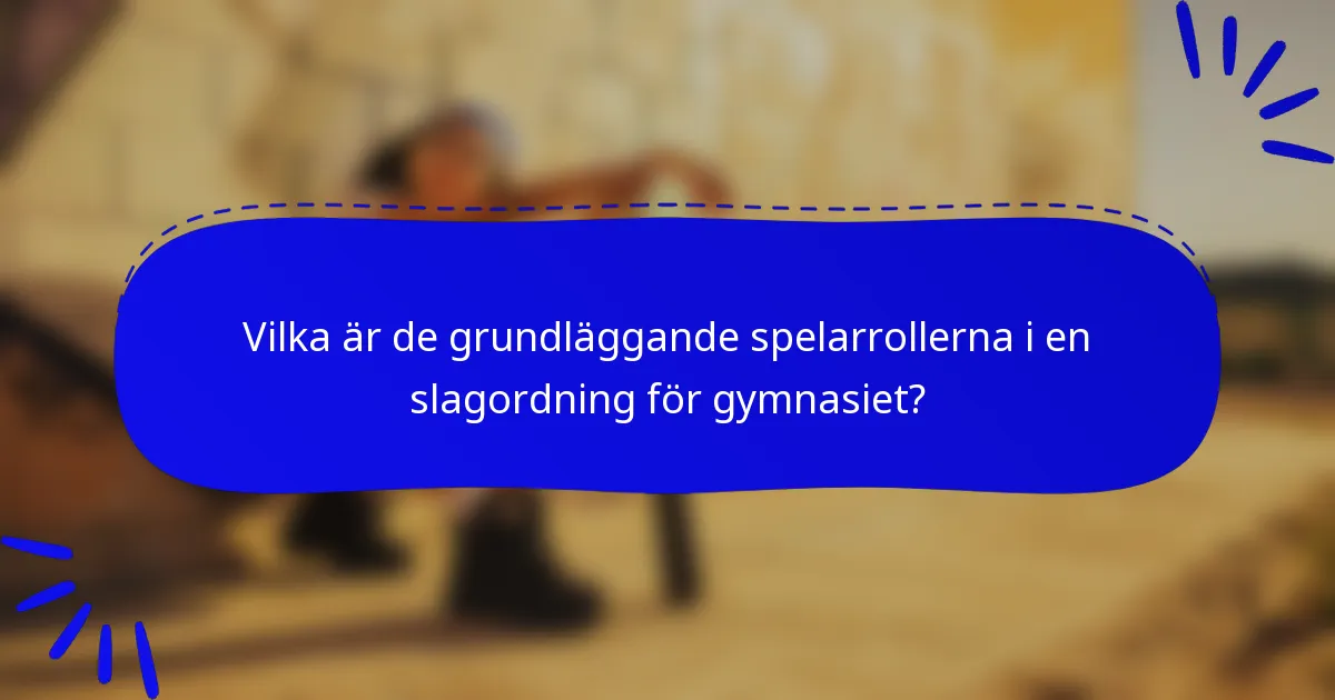 Vilka är de grundläggande spelarrollerna i en slagordning för gymnasiet?